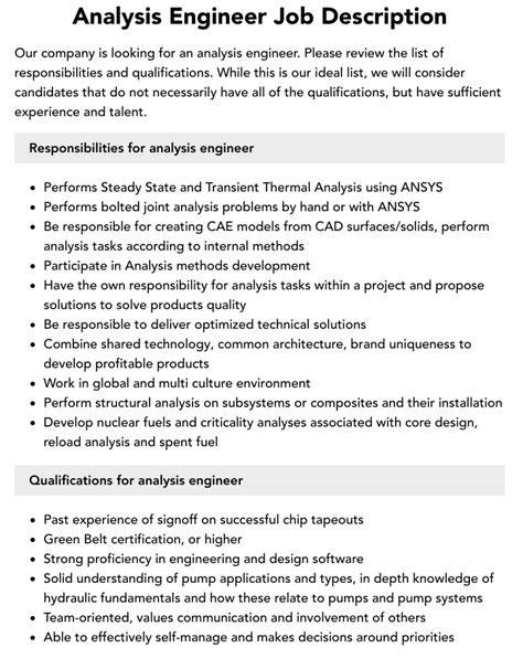 Analyzer Engineer Job Details 